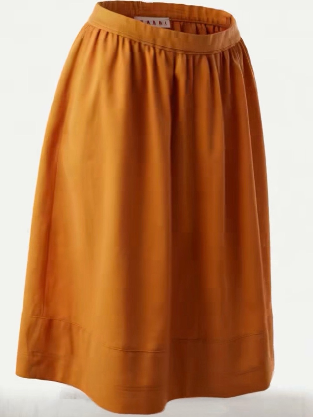 MARNI Women's Mustard A-Line Skirt - Casual Linen Blend
